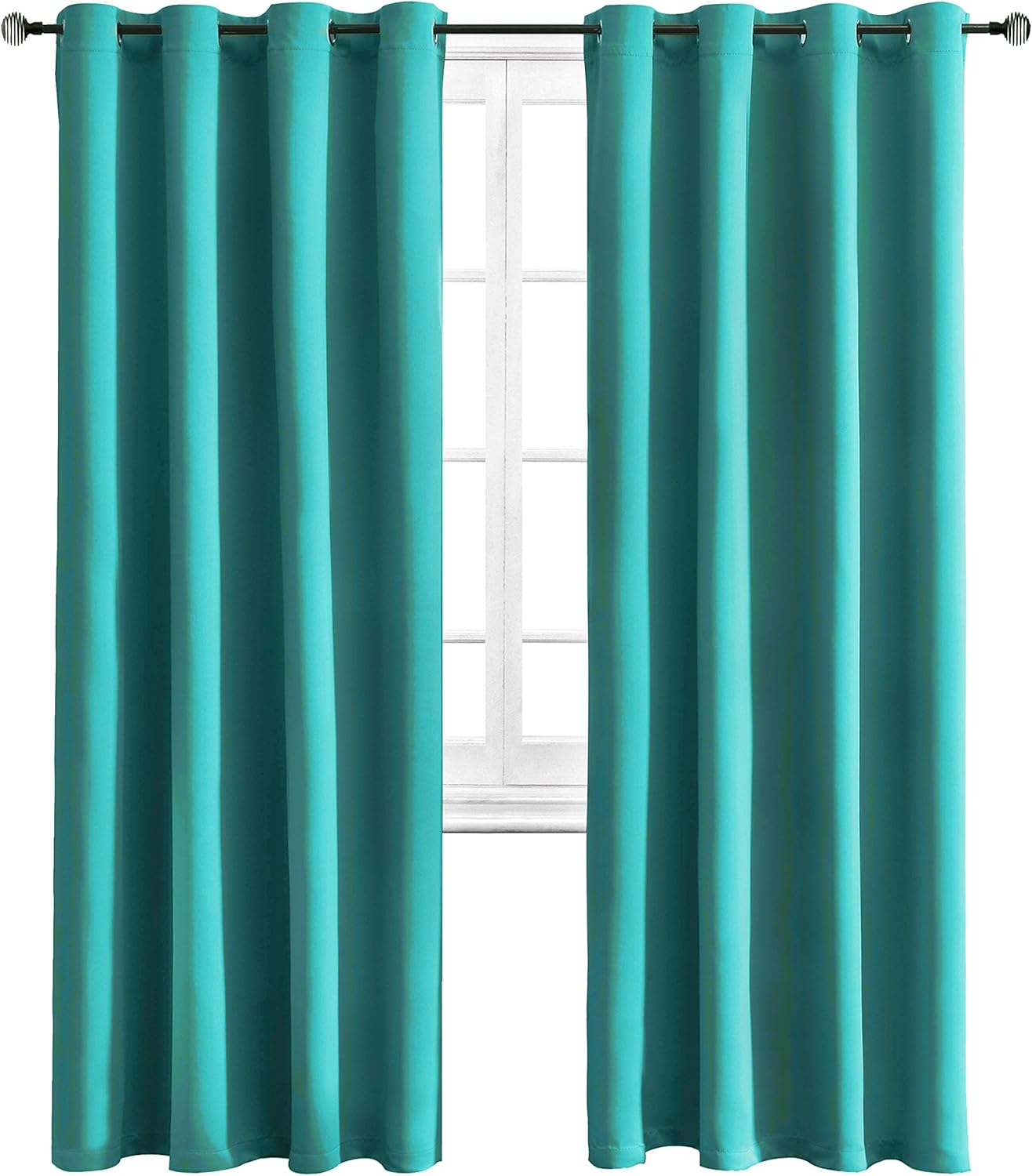 WONTEX Blackout Curtains Room Darkening Thermal Insulated with Grommet Window Curtain for Living Room, 52 x 84 inch, Turquoise, 2 Panels