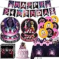98Pcs Birthday Party Decorations, Happy Birthday set include Plates, Napkin, Banner, Cups, Balloons, Tablecloth, Cake Toppers and Cupcake Toppers for Fans Party Supplies, Serve 20