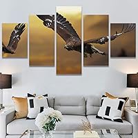 SIGNWIN 5 Panel Canvas Wall Art Modern Art Birds Bohemian Expressive Multicolor Photography Single for Home Decorations Ready to Hang - 60