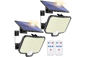 WITOROR Solar Lights Outdoor Motion Sensor,120 LED Solar Motion Sensor Lights, IPX5 Waterproof, 270° Wide Angle Illumination Solar Wall Light with 3 Modes(2 Packs)