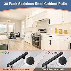 AEEKEL 30 Pack Square Cabinet Handles Matte Black