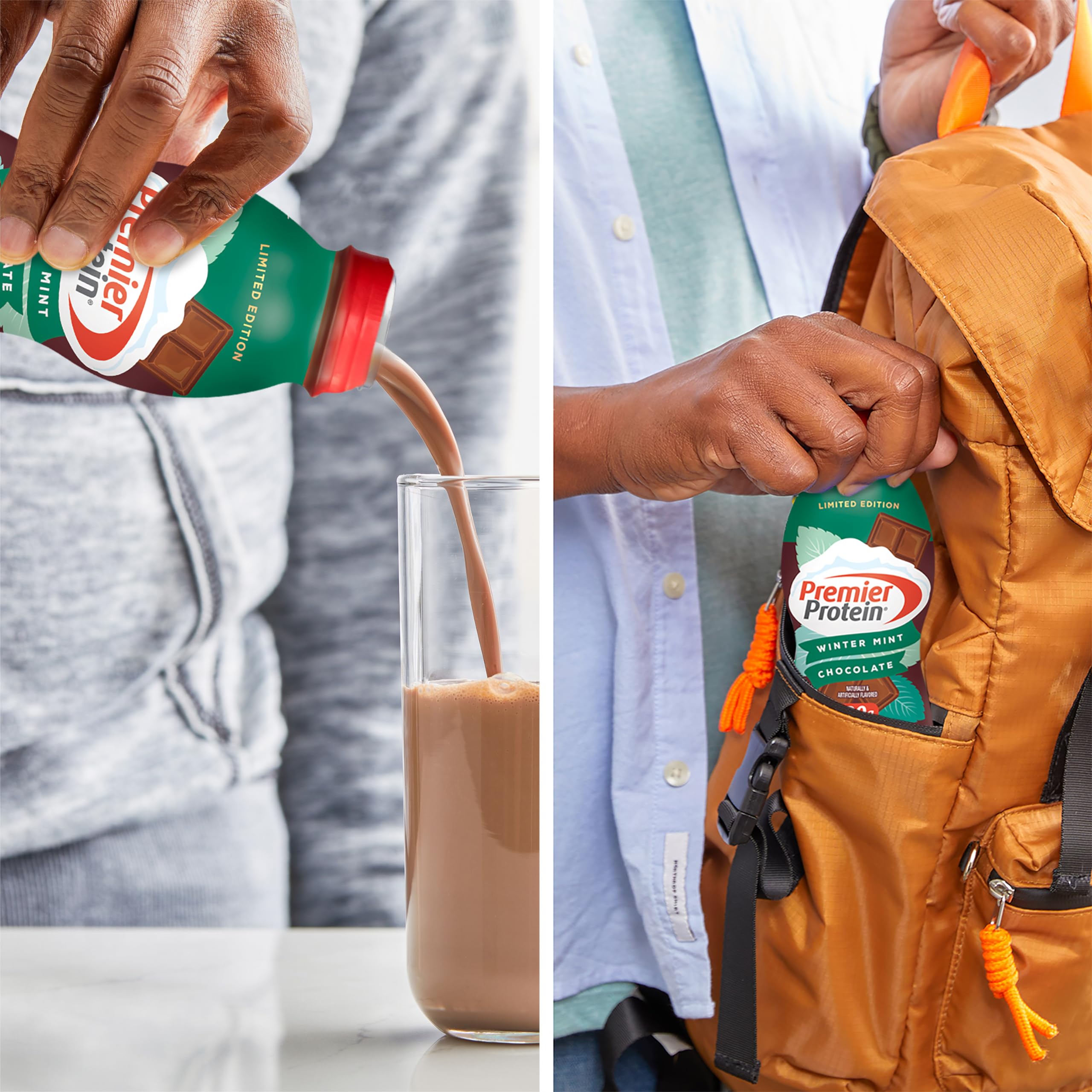 Premier Protein Shake, Limited Edition, Winter Mint Chocolate, 30g Protein, No Added Sugar, 24 Vitamins & Minerals to Support Immune Health, 11.5 fl oz, 12 Pack