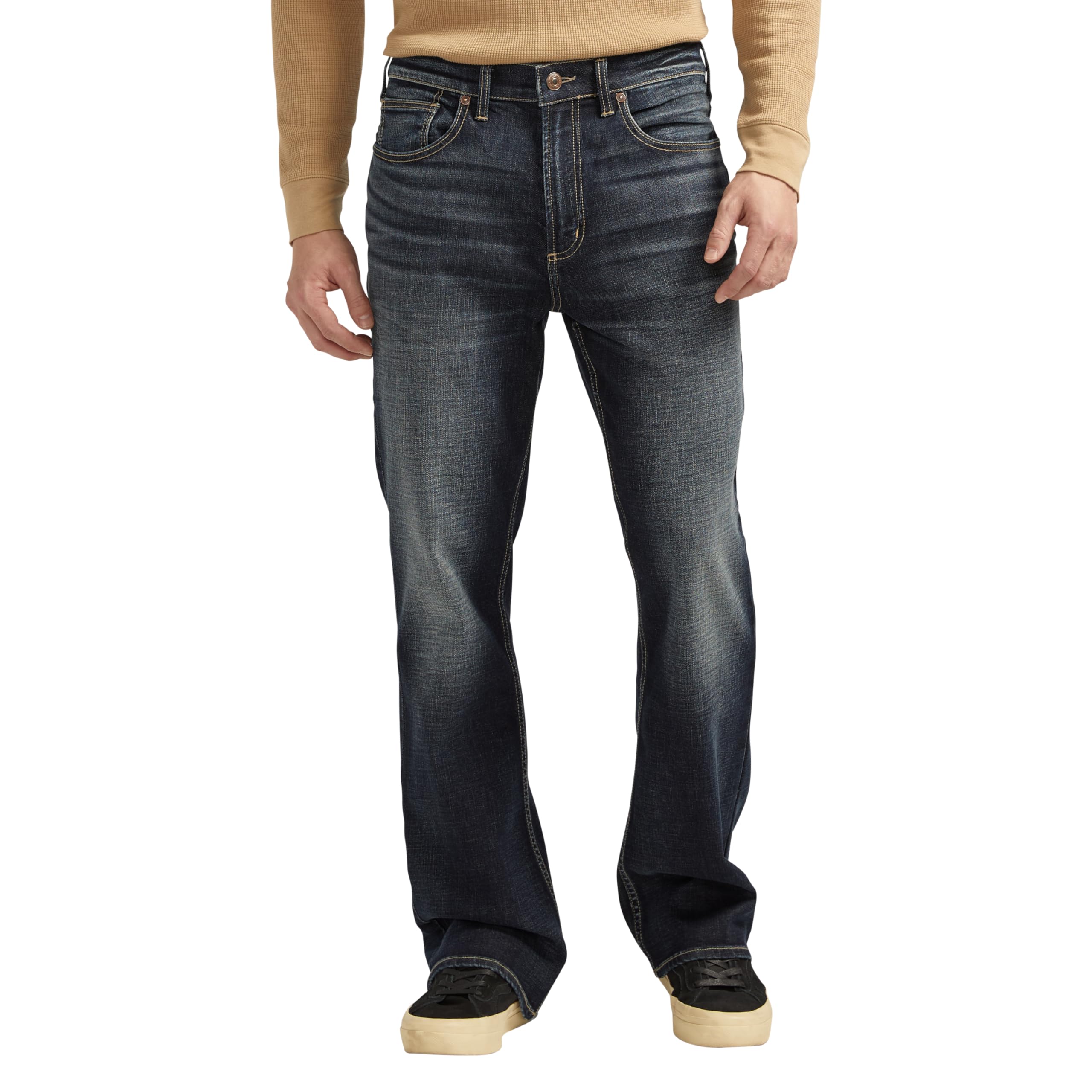 Silver Jeans Co. Men's Craig Classic Fit Bootcut Jeans, Luxe Heritage Dark Wash, 42W x 34L Image