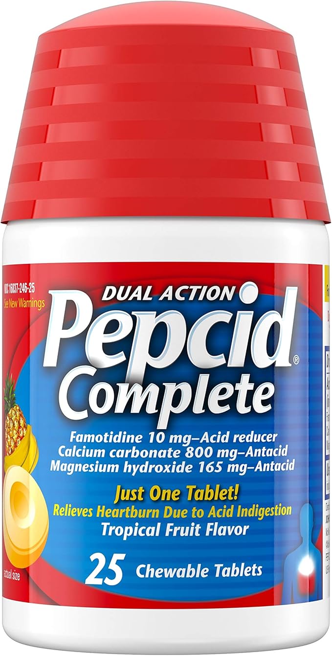 Amazon Com Pepcid Complete Acid Reducer Antacid Chewable Tablets Tropical Fruit 25 Ct Health Personal Care Amazon Com Pepcid Complete Acid Reducer Antacid Chewable Tablets Tropical Fruit 25 Ct Health Personal Care