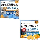 ACTIVE Washing Machine Cleaner for Pet Owners and Disposal Cleaner - Includes 24pk Pet Washer Cleaning Tablets and 24ct Garbage Disposal Cleaner Tabs