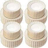 Mifoci Ivory Plastic Plates with Gold Rim Heavy Duty Disposable Plates for Dessert, Appetizer, Holiday, Wedding, Party(120 Pcs)