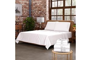 SUPREME ELEGANCE 100% Cotton Twin Sheet Set, Organic Cotton Arctic White Sheets, Lightweight & Breathable, College Dorm Room Essentials Twin Bed Sheets with Deep Pockets, Cool & Crisp Percale Sheet Set
