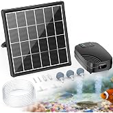 POPOSOAP 3W Solar Pond Aerator, Solar Air Pump for Pond with 2200 mAh Battery Backup, 3 Modes &amp; Separated Solar Panel for Small Outdoor Pond Fish Tank Hydroponics P9225