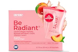 BeMe BeRadiant Liquid Collagen Peptide – 2X Faster Absorption, high bioavailability – Verisol Hydrolyzed Collagen for Women with Biotin, CoQ10, Vitamin C – clinically Tested for Skin, Hair & Nails