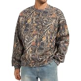 Soamat Mens Camo Sweatshirt Crewneck Pullover Fleece Hoodies Casual Oversized Long Sleeve Maple Leaf Graphic Print Tops