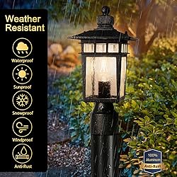 APOTO Dusk to Dawn Outdoor Post Lights, Waterproof