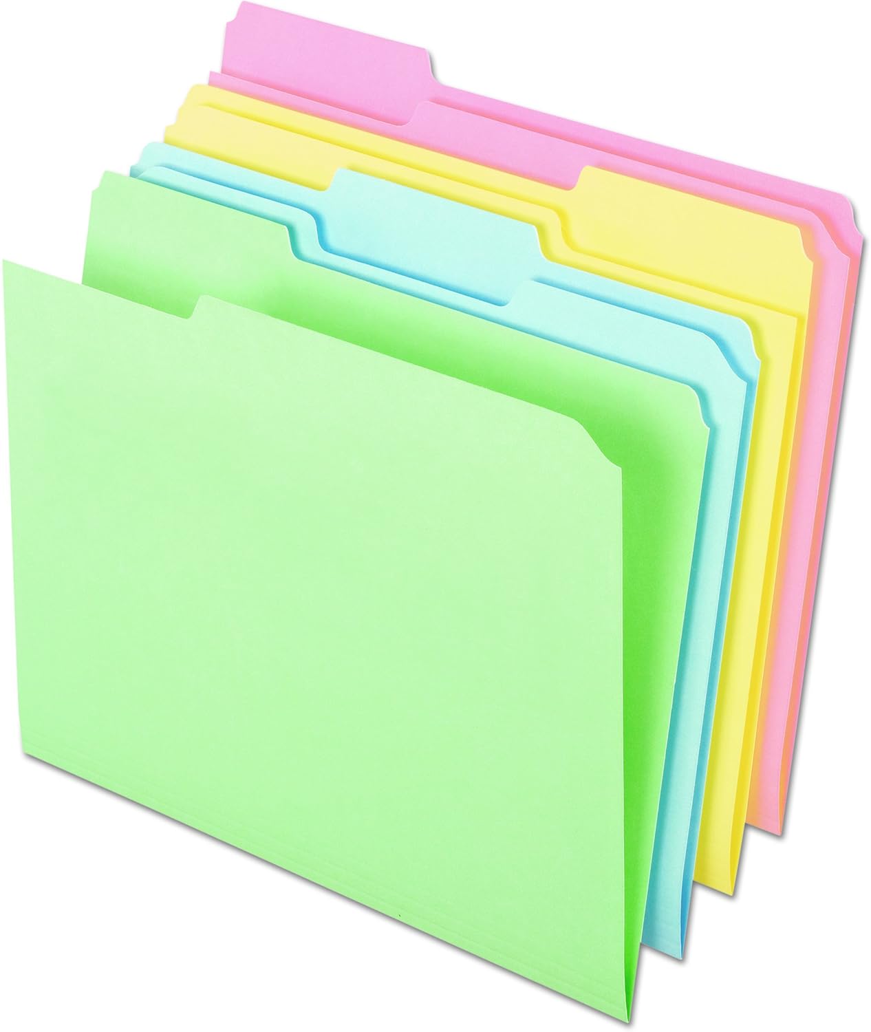 Pendaflex C2113PASR Pastel Color File Folders, 1/3 Cut Top Tab, Letter, Assorted (Box of 100) : Office Products