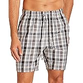 TAHARI Woven Pajama Shorts for Men – Lightweight Poplin Cotton Sleepwear with Drawstrings and Pockets