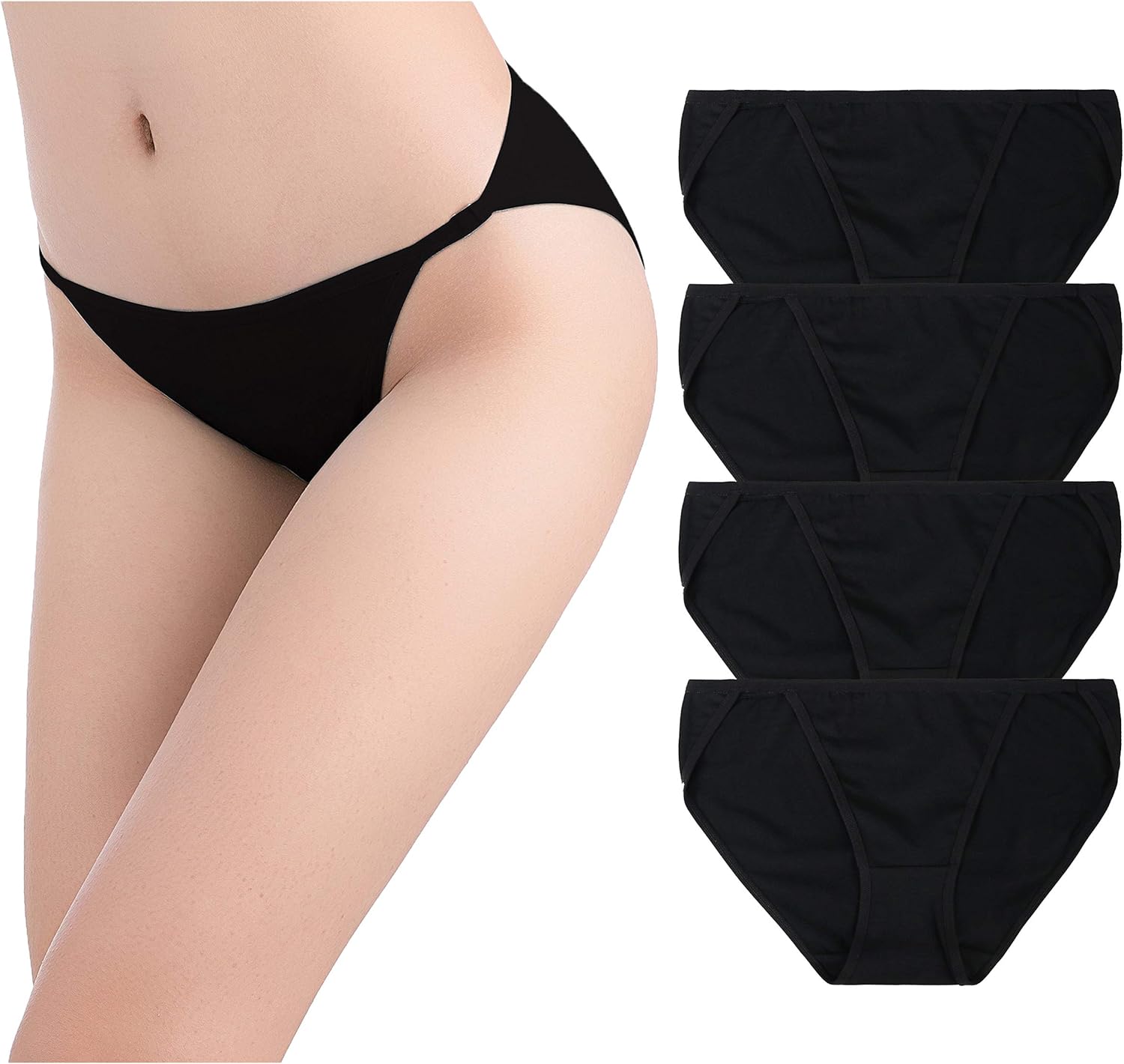 SHEKINI Women's 4Pack Cotton String Bikini Low Rise Panties Amazon.ca