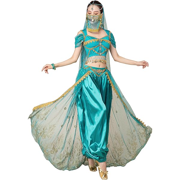 Amazon.com: Belly Dancer Costume Women - Arabian Princess Halloween Genie  Costume (XL) Pink : Clothing, Shoes & Jewelry