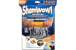 The Original Shamwow - Super Absorbent Multi-Purpose Cleaning Shammy Chamois Towel Cloth - Holds 10X its Weight in Liquid - M