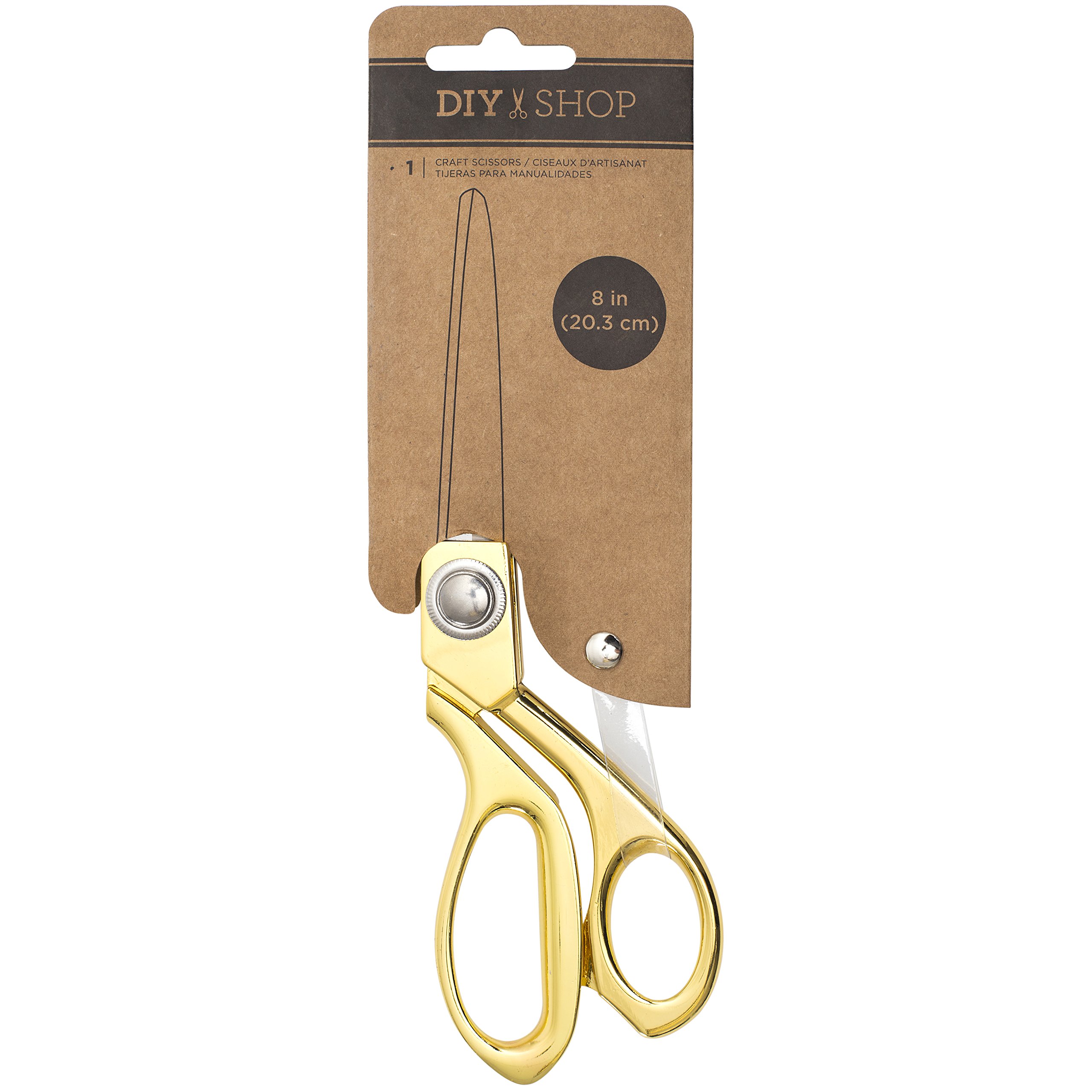 American Crafts Cutup Scissors 8-inch Gold Metal, Acrylic, Multicolour, 1.27x6.98x22.22 cm