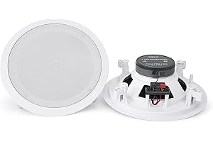 Pyle Pair Flush 8” Mount In-wall In-ceiling 2-Way Home Speaker System Spring Loaded Quick Connections Dual Polypropylene Cone