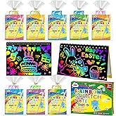 ZMLM 24 Pack Party Favors for Kids 4-8, Rainbow Scratch Art Notebook Paper, Birthday Goodie Bags Stuffers for Kids, Easter Classroom Gifts, Student Prizes From Teacher, Kindergarten Toy