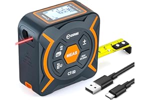 CIGMAN 2-in-1 164Ft Laser Measuring Tool, Laser Measure Accuracy ±1/8in and 9.8Ft Tape Measure, Distance Meter, Rechargeable, Type C