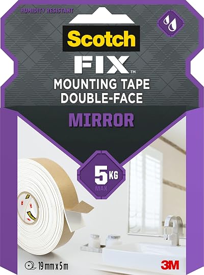 Scotch FIX Mirror Indoor Mounting Tape 19mm x 5m for Humid Areas