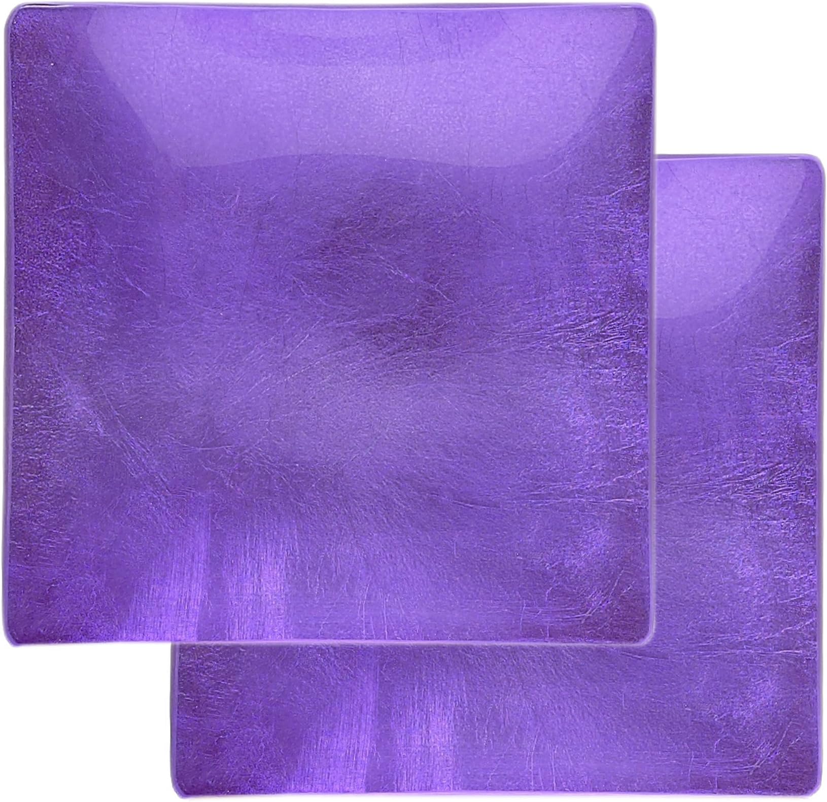 MoMo Panache 5-Inch Pair of Condi Dishes Purple, Square