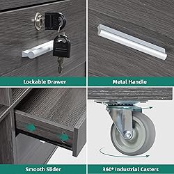 DWVO 2 Drawer File Cabinet with Charging