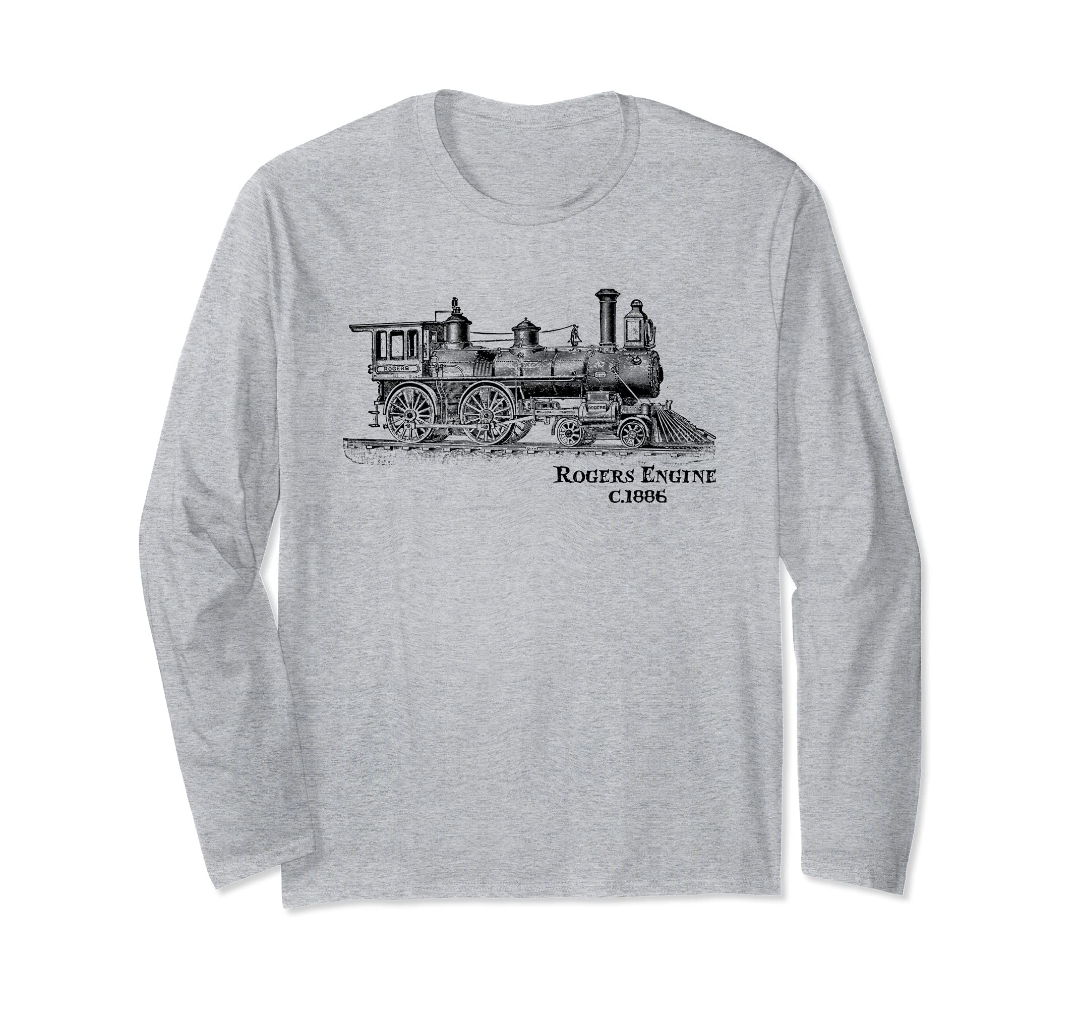 Vintage Locomotive Train Railroad Engine Art 1886 Long Sleeve T-Shirt
