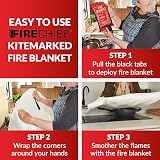 Firechief SVB1/K40 Kitemarked Budget Fire Blanket 1m x 1m Small view 7