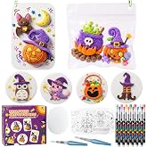 Halloween Crafts for Kids Toddlers - 75 Pcs Magic Foam Texture Painting Kit | Halloween Gifts, Puffy Paint, DIY 3D Art Painting Set, Party Supplies, Classroom Favors, Treat Toy for Boy Girl Ages 4-8 8-12