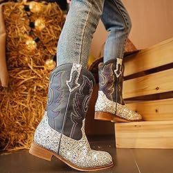 Motasha Boys Cowboy Boots Glitter Toddler Girls