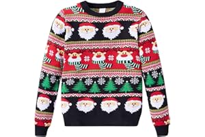 TUPOMAS Kids Ugly Christmas Sweater Boys Girls Funny Xmas Knitted Pullover Holiday Party Sweatshirt 3-12 Years