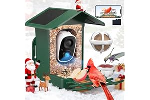 PeckCam® Bird Feeder with Camera Solar Powered, AI Identify & Auto Capture with 32GB Card, 2K HD Live Video Smart Bird Feeder Camera Instant Notifications in Backyard, Gift for Bird Lovers