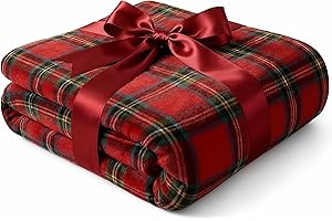 CGK UNLIMITED Ultra Soft Fleece Blanket Throw Size - Christmas Flannel Fleece Luxury Throw Blanket - Lightweight Throw for Couch, Bed, Chair - Warm & Breathable - Cozy Microplush Bedding - Christmas Tartan