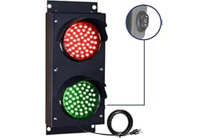 Signaworks LED 2 Light Red/Green LED Loading Dock Bay Traffic Light 4 inch Diameter Lens, 110VAC, Mounting Brackets, Industrial Signal Stop Go Light, Power Cord, Red/Off/Green Switch, Plug & Play