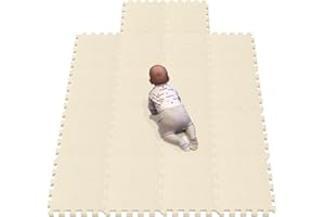 YIMINYUER® 18 Tiles (30cm×30cm×1cm Each Tile) Baby Soft Puzzle Play Mats, Kids Thick EVA Foam Floor, Toddlers & Children's Soft Interlocking Mat R10G301018