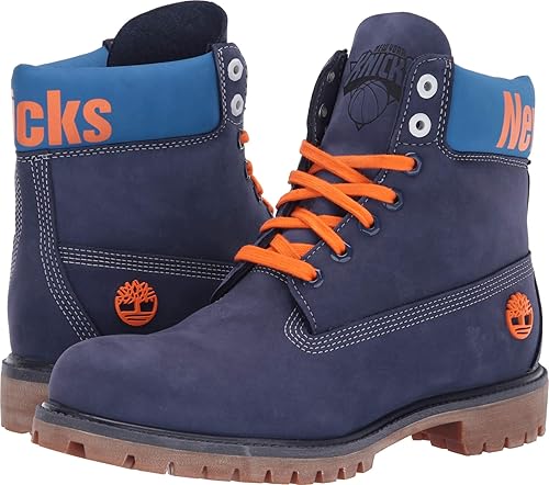 orange and blue timberland boots