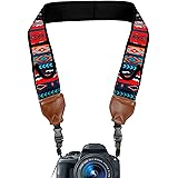 USA GEAR TrueSHOT Camera Strap with Southwest Neoprene Pattern , Accessory Pockets and Quick Release Buckles…