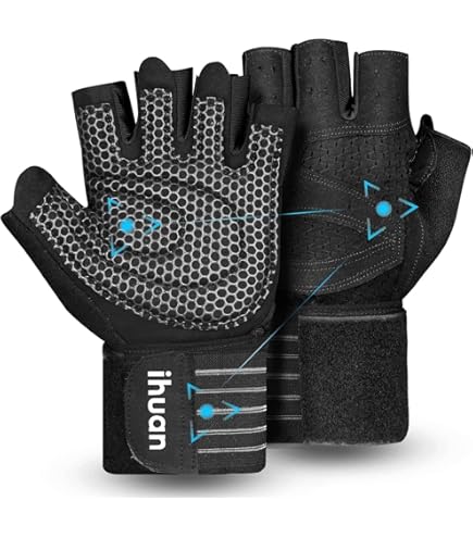 Boildeg Gant Fitness,Gants De Sport Gants Avec Soutien Au Poignet Pour Levage De Poids D'entraînement,Protection Paume Forte Adhérence Gants De Musculation Hommes & Femmes