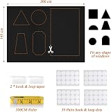 LUCMO Blackout Blinds 200x145 cm 100% Dark Room Curtains Portable view 3