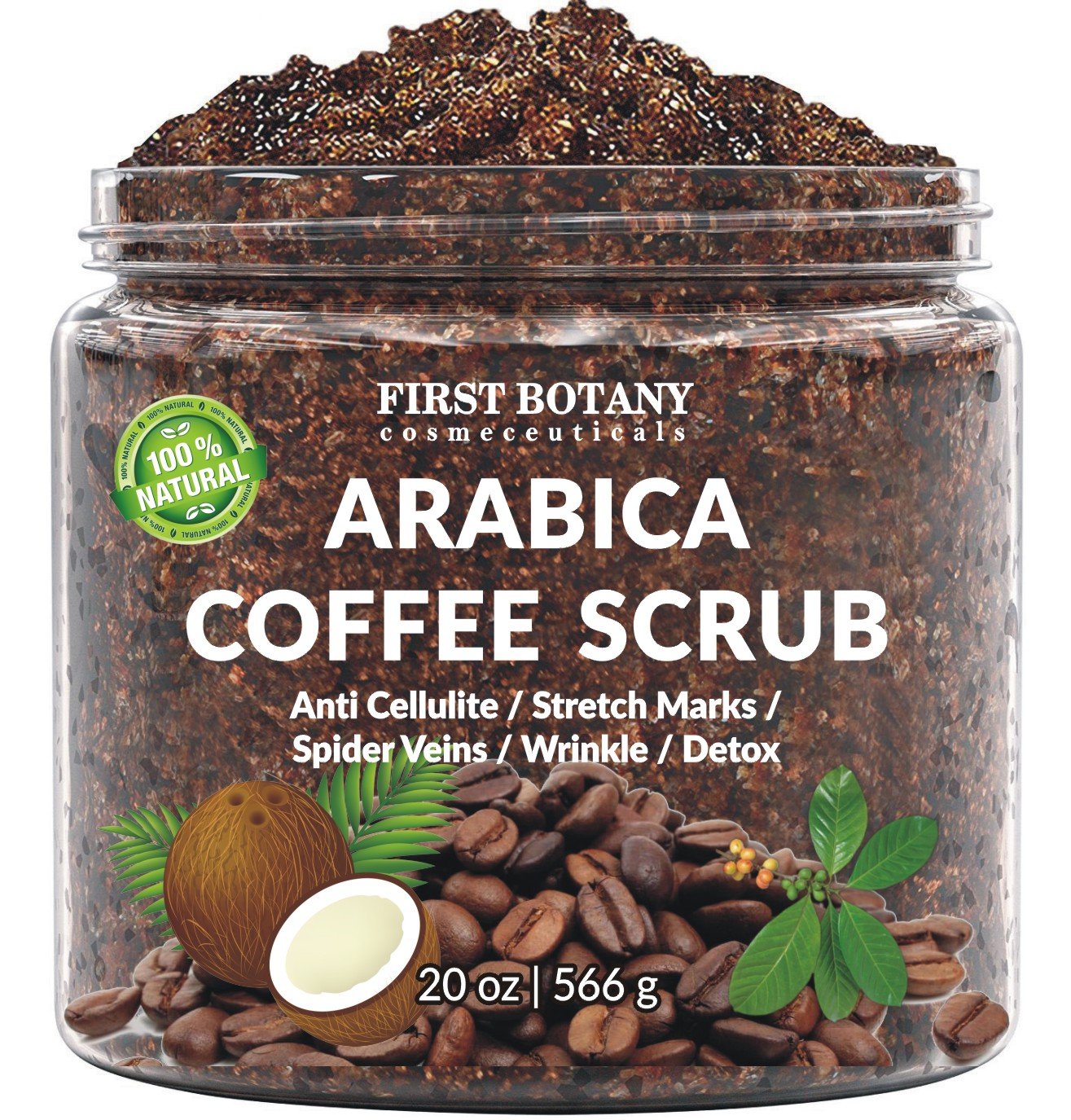 100 Natural Arabica Coffee Scrub w/ Organic Coffee Coconut Shea Butter