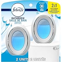 Febreze Bathroom Air Freshener, Odor-Fighting, Plug In Alternative, Air Fresheners for Home and Bathroom and Kitchen, Closet 
