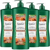 Suave Moisturizing Conditioner with 100% Natural Almond &amp; Shea Butter, Deep Conditioning Care for Dry, Damaged Hair, No Parabens, Phthalates, or Dyes, 4 Pack, 28 FL OZ EA