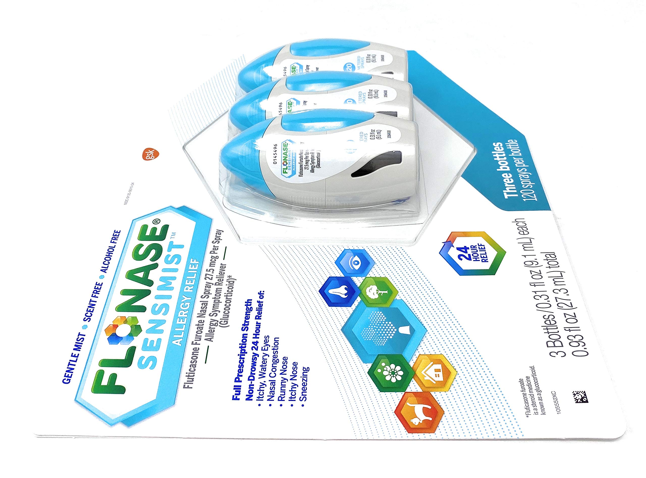 Flonase Sensimist Allergy Relief Spray - 0.54 oz, Pack of 3