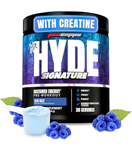 Amazon.com: PROSUPPS Hyde Signature Sustained Pre-Workout, Blue