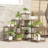 Bamworld 5-Tier Plant Stand Corner Indoor Outdoor Wooden Shelf view 7
