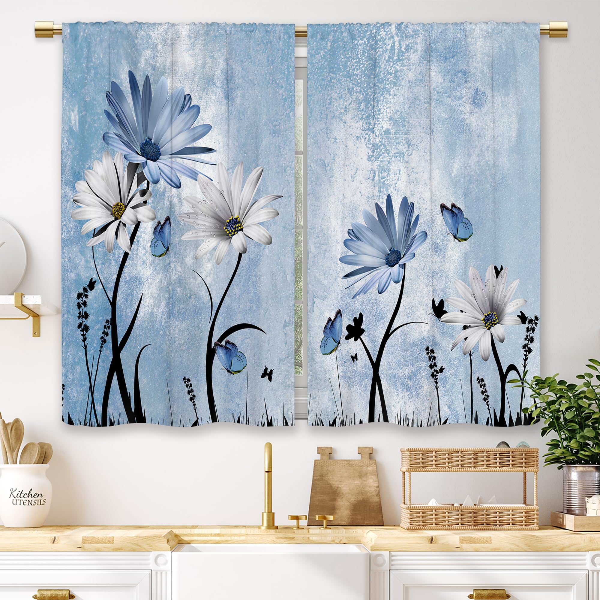 Farmhouse Eucalyptus Kitchen Curtains Boho Rustic Foral Flower Botanical Sage Green Leaf Small Short Cafe Window Plant Bathroom Drapes Treatment Tier E3dade97 D7f9 4f4d B7e2 3a3b29e7b572.2548237b13d0fd1f6d965afbfbcc5a9c