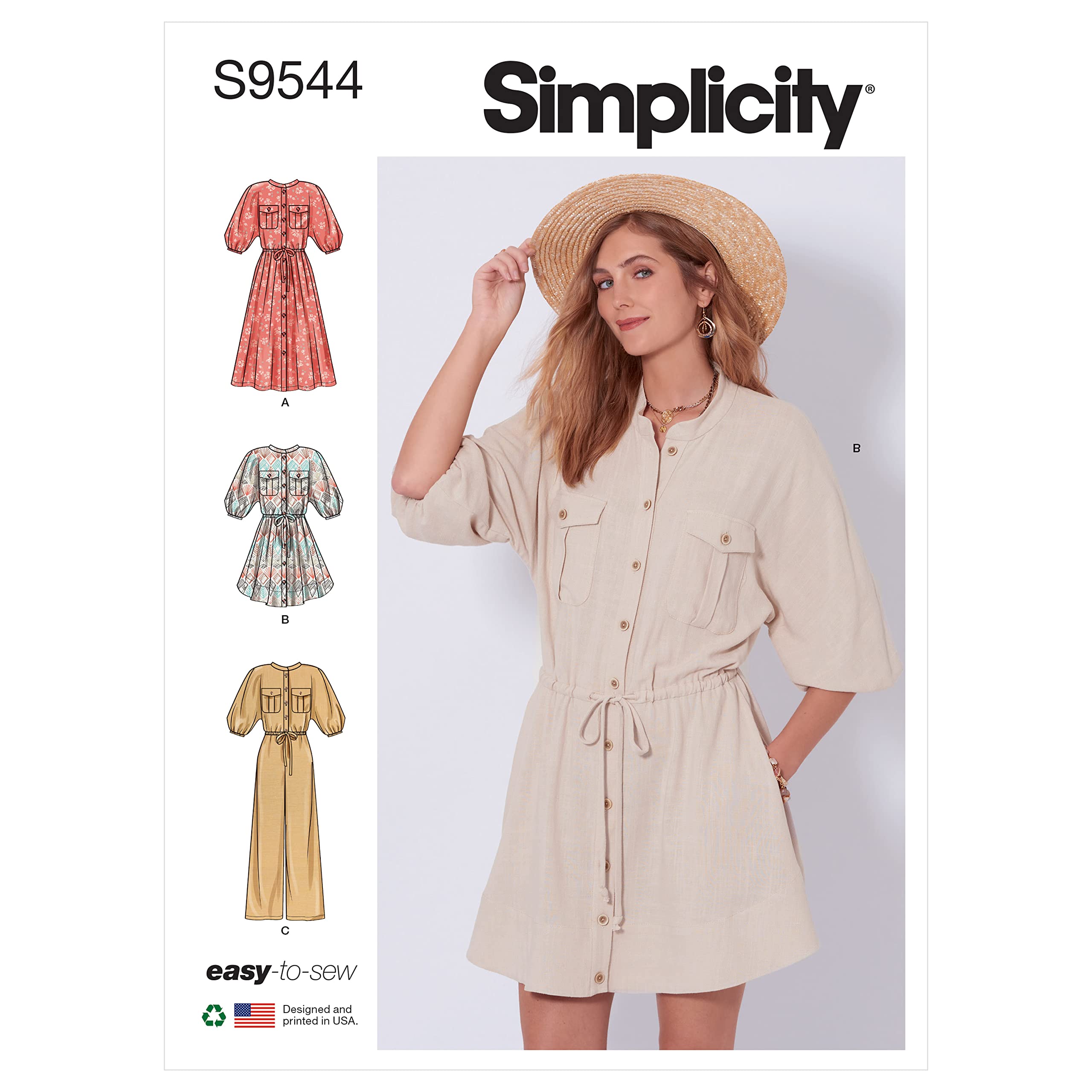 Simplicity SS9544H5 Misses' Dresses and Jumpsuit H5 6-8-10-12-14