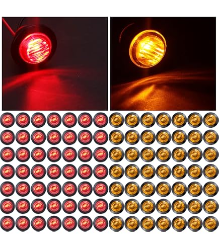 4-Pack 2.5 Inch Oval LED Clearance Lights - 2 Red + 2 Amber, Surface Mount For Trailers, Trucks, RVs & Boats