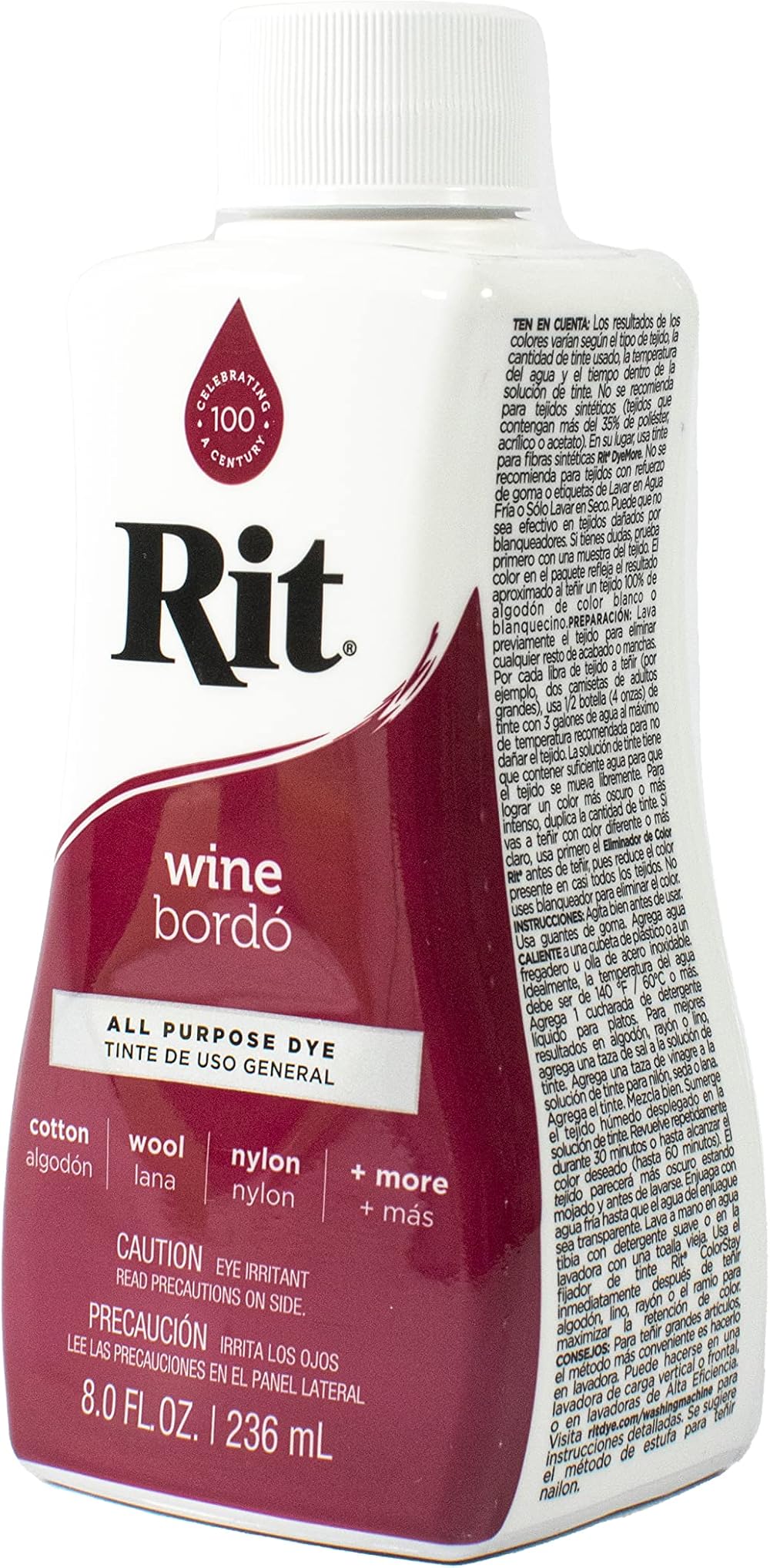 Rit Dye Liquid 236ml Wine Mouldmaster Fabric Dye